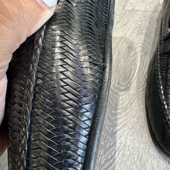Bally Mens Loafers Tassel dark Black Woven Leather US 11 M - Picture 11 of 11